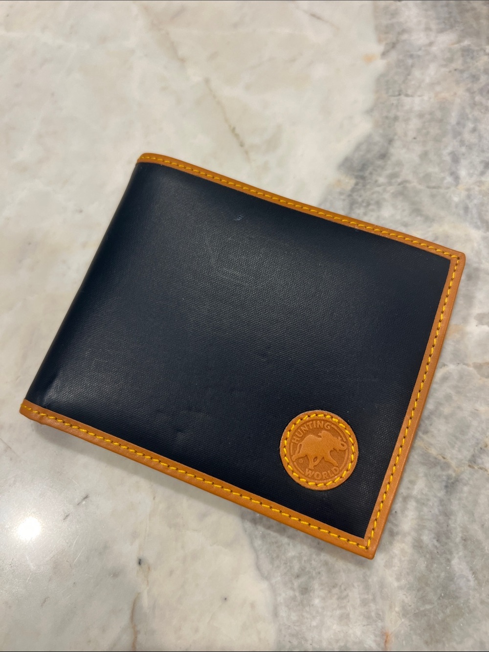 Hunting World Made in Italy Bifold Wallet NWT | Navy Nylon & Leather | COA